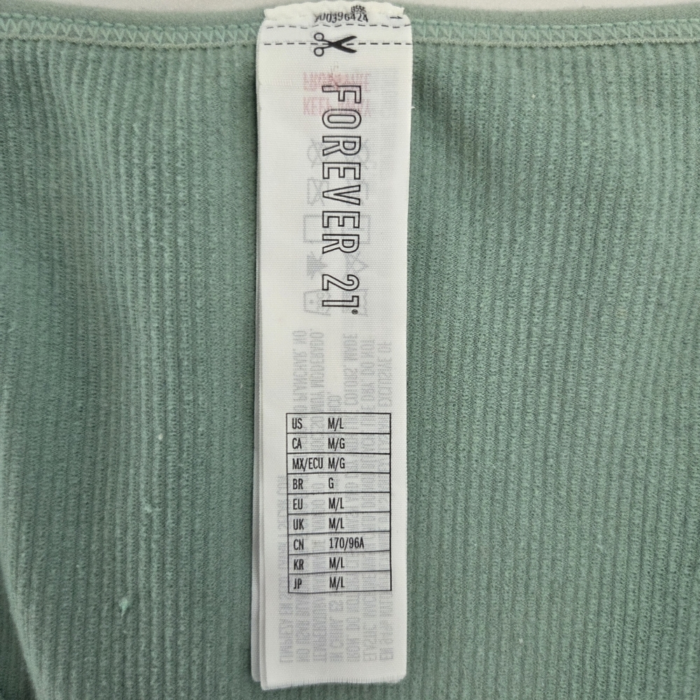 Forever 21 Ribbed Sage Green Crop Tank Medium/Large - Picture 9 of 13